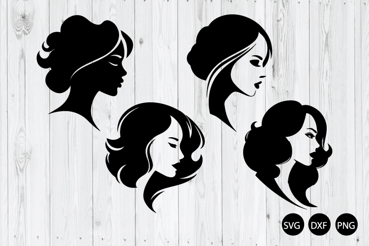 Woman Face SVG, Woman Silhouette SVG, Beautiful Woman SVG