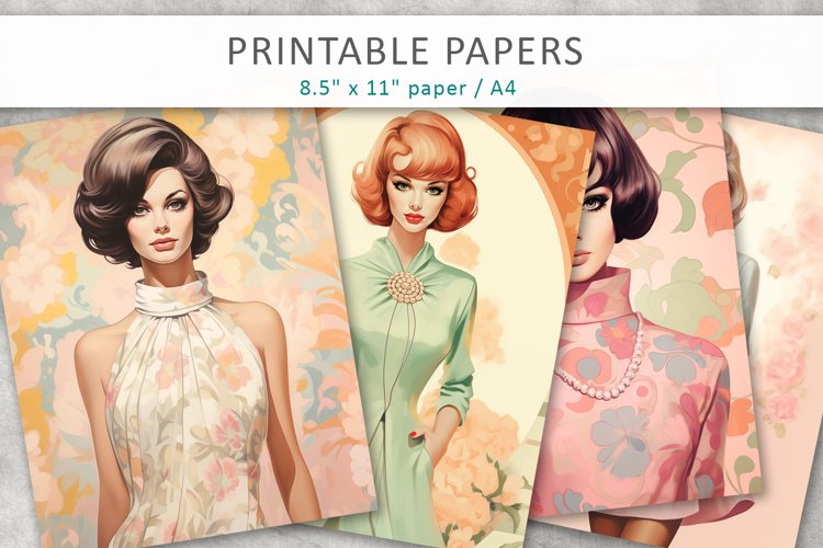 Woman 60s Fashion Printable Paper