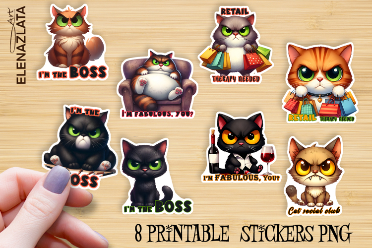 Sarcastic Cat Sticker| Cute Printable Halloween Stickers