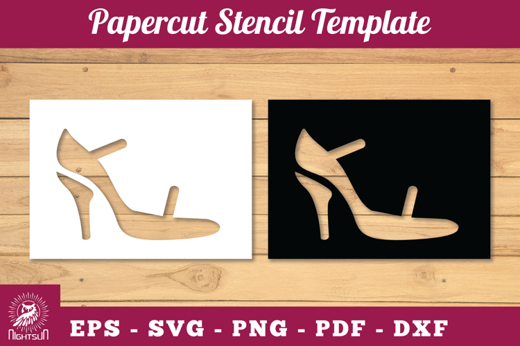 Woman Heels Papercut Stencil SVG