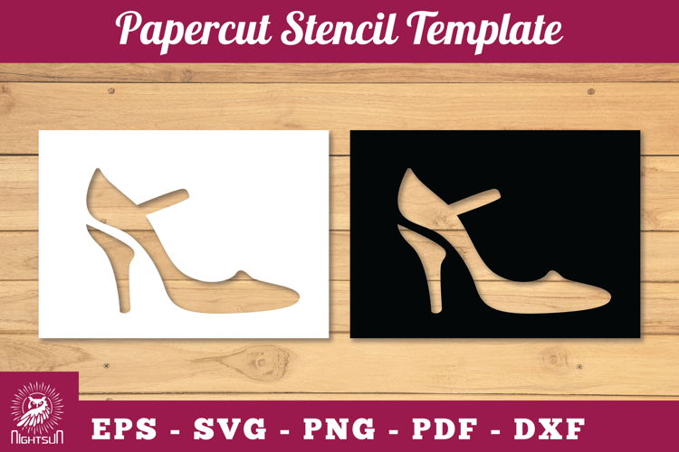 Woman Heels Papercut Stencil SVG