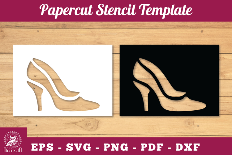 Woman Heels Papercut Stencil SVG