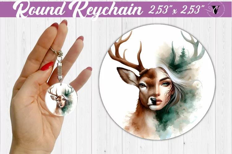 Round keychain sublimation | Strong woman