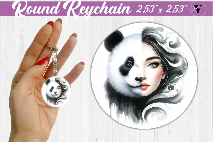 Round keychain sublimation | Strong woman