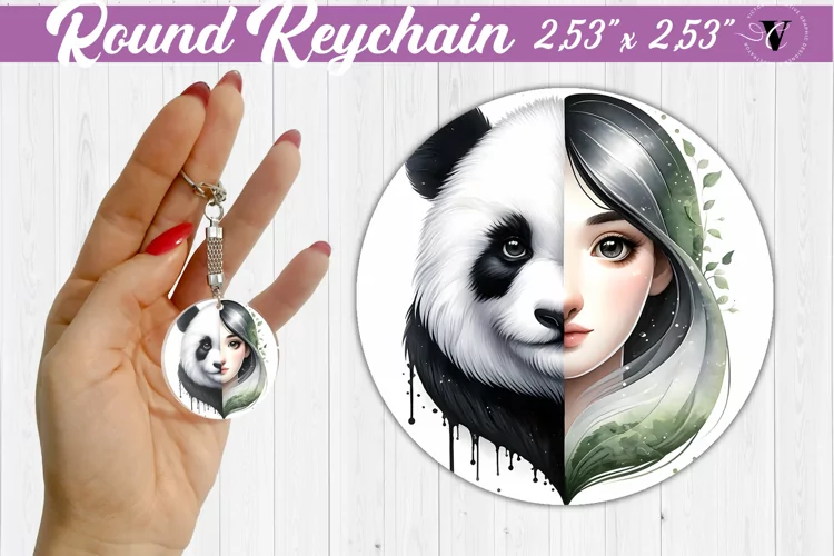 Round keychain sublimation | Strong woman