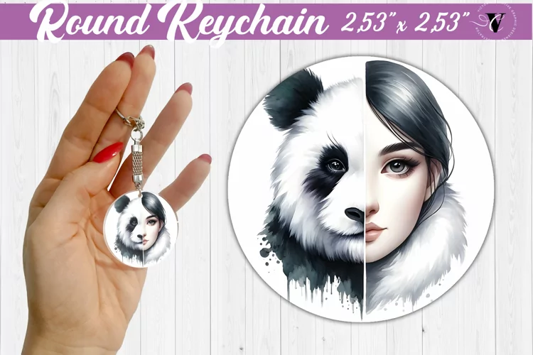 Round keychain sublimation | Strong woman