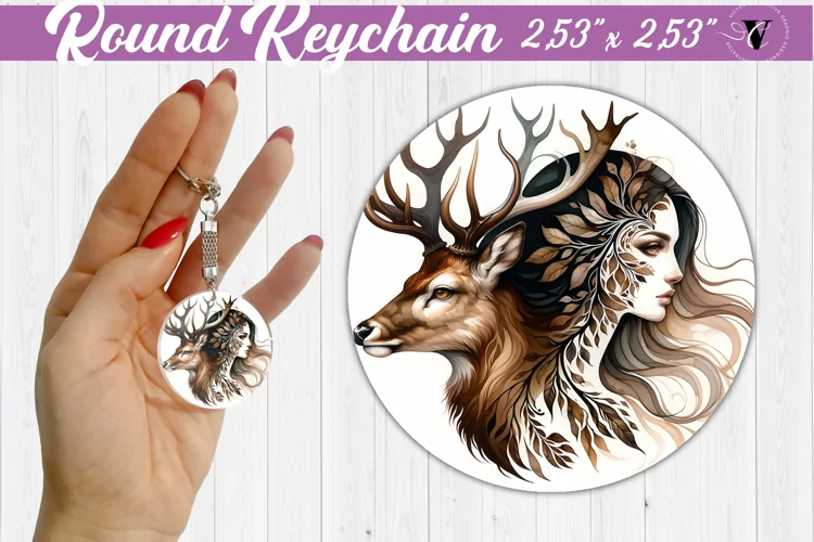 Round keychain sublimation | Strong woman