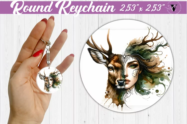 Round keychain sublimation | Strong woman