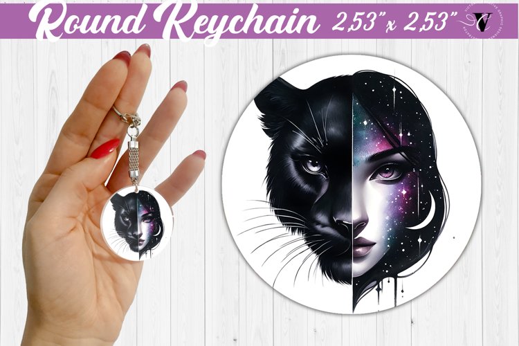 Round keychain sublimation | Strong woman