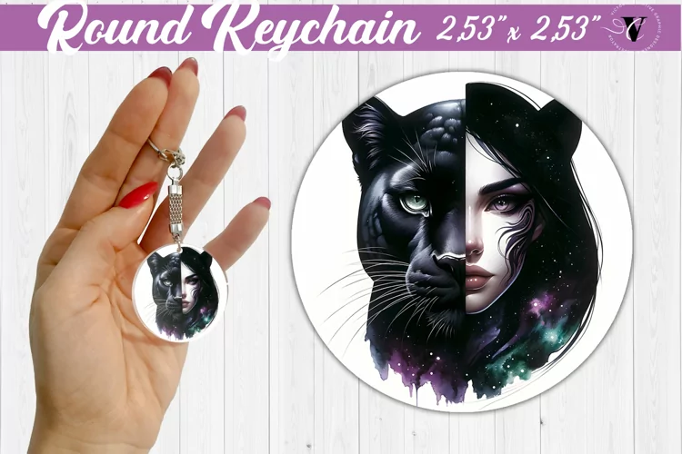 Round keychain sublimation | Strong woman