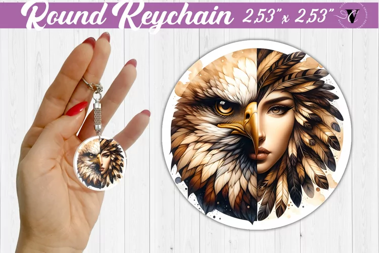 Round keychain sublimation | Strong woman
