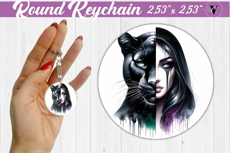 Round keychain sublimation | Strong woman