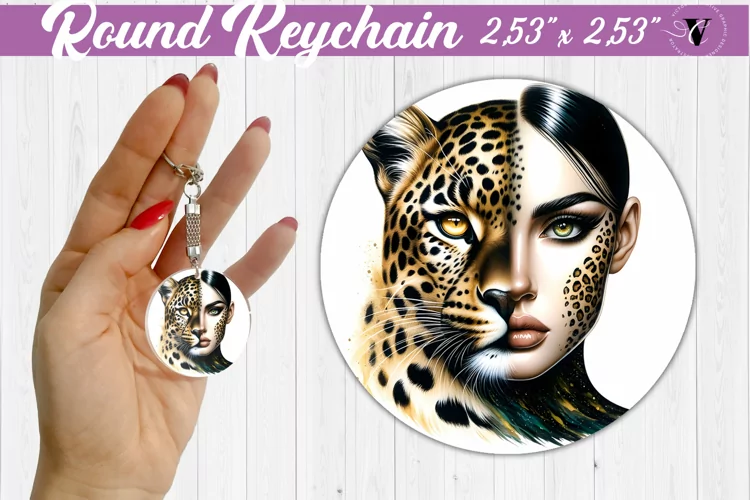 Round keychain sublimation | Strong woman