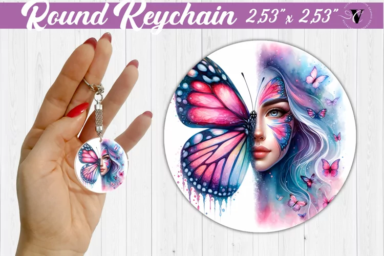Round keychain sublimation | Strong woman
