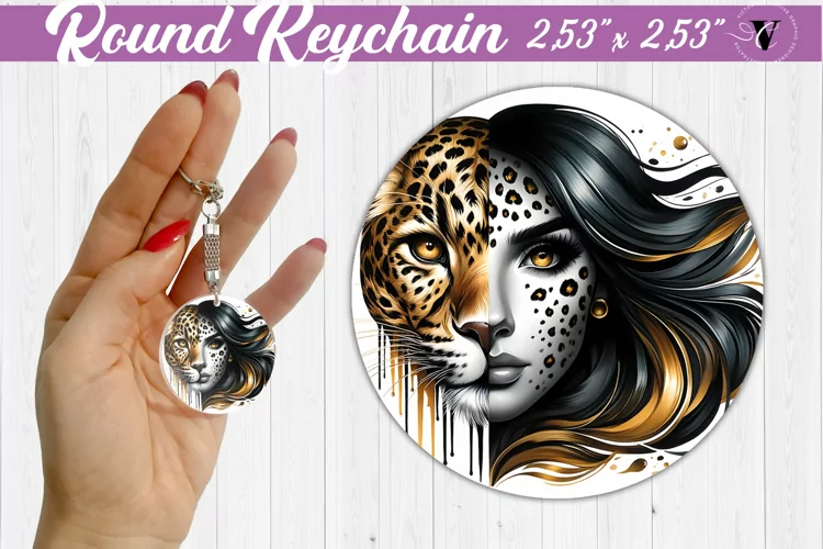 Round keychain sublimation | Strong woman