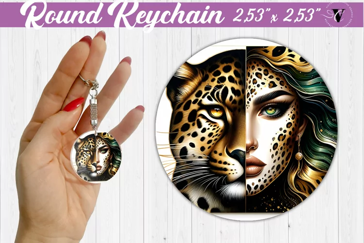 Round keychain sublimation | Strong woman