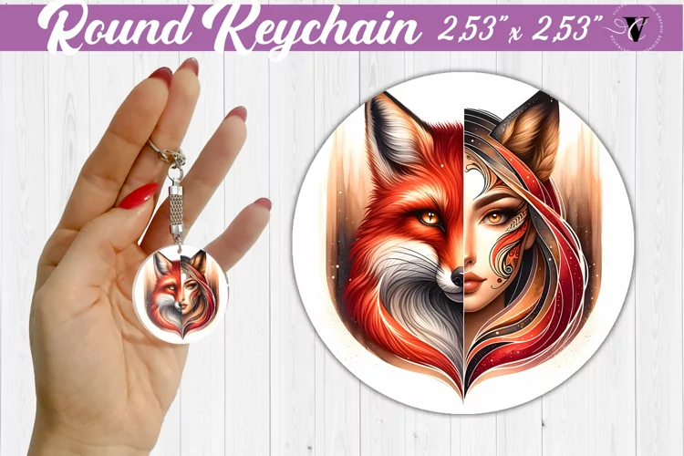 Round keychain sublimation | Strong woman