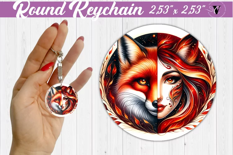 Round keychain sublimation | Strong woman