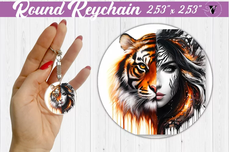 Round keychain sublimation | Strong woman