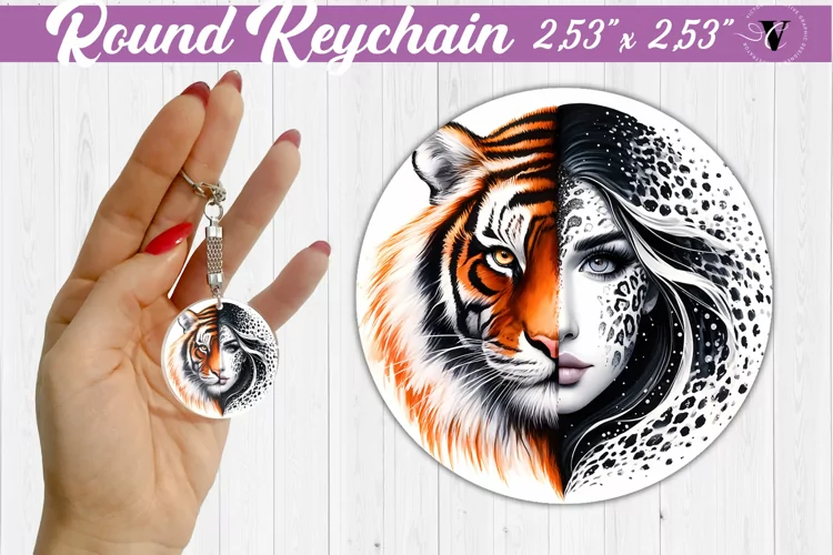 Round keychain sublimation | Strong woman