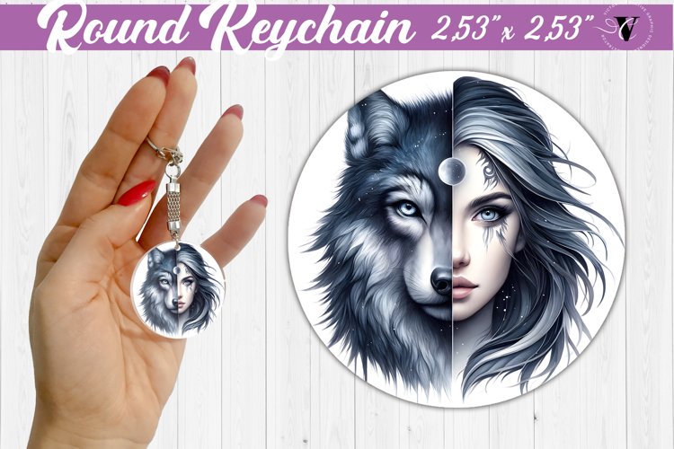 Round keychain sublimation | Strong woman