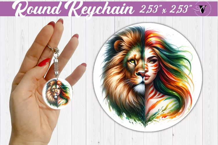 Round keychain sublimation | Strong woman