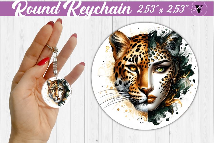 Round keychain sublimation | Strong woman