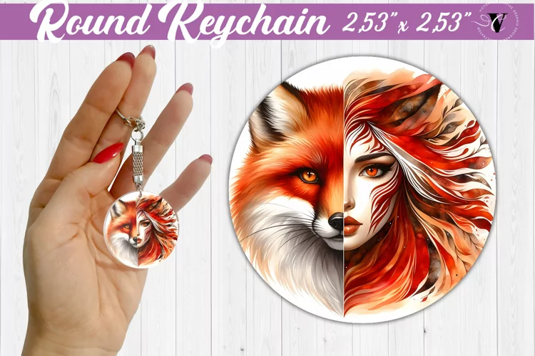 Round keychain sublimation | Strong woman