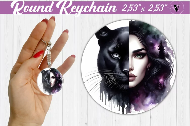 Round keychain sublimation | Strong woman