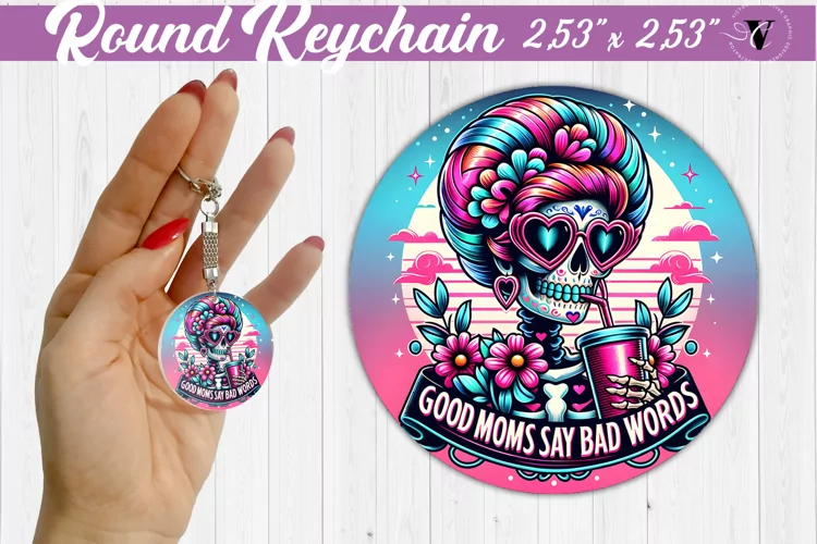 Round keychain sublimation | Strong woman