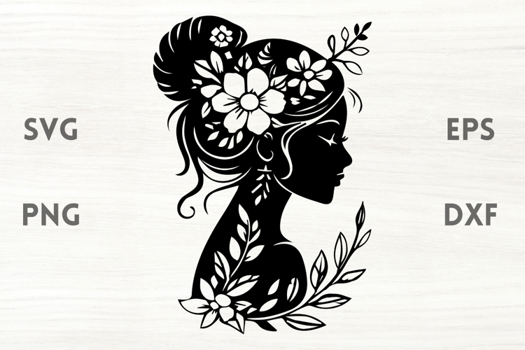 Floral Lady SVG