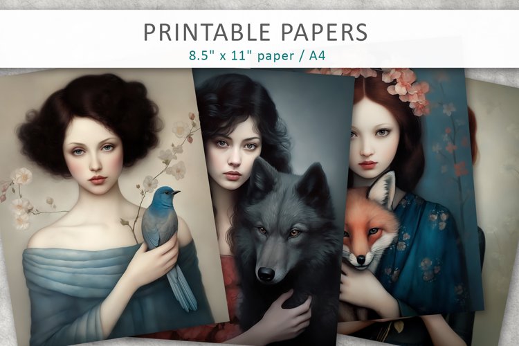 Girl junk journal papers