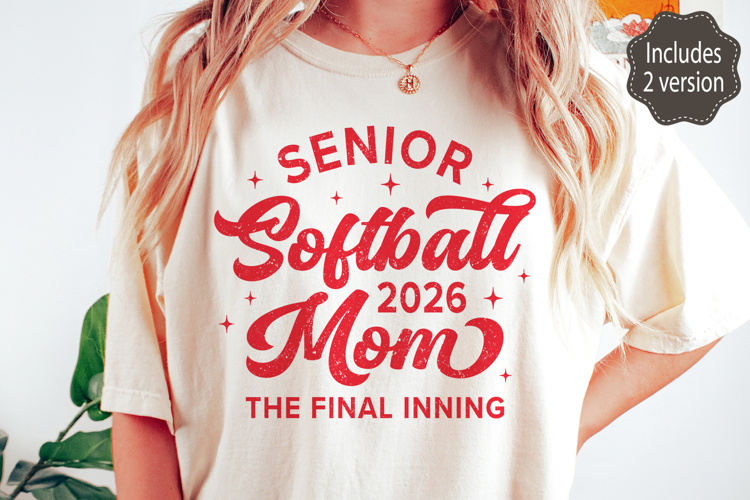 Senior Softball Mom 2026 SVG PNG Trendy Minimalist Sport Mom