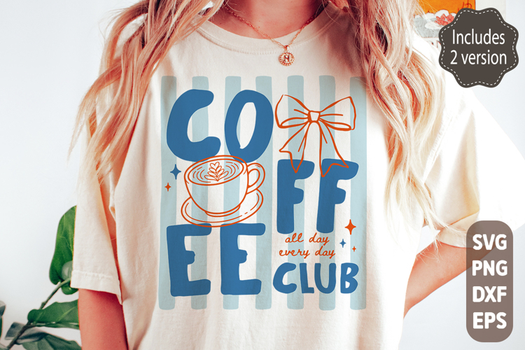 Coffee Shirt PNG, Retro Striped Coffee Png, Trendy Coffee