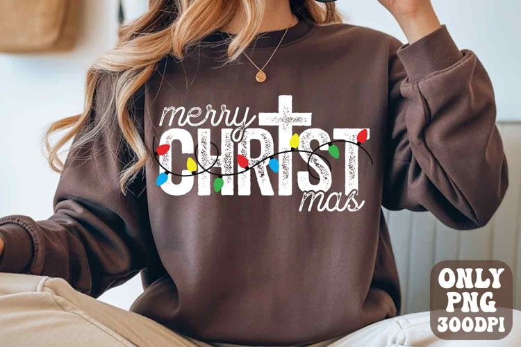 Merry Christmas Cross PNG Preppy Christmas Distressed PNG