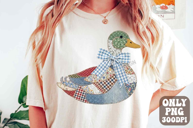 Vintage Thrifted Mallard Duck Grandma Core Patchwork Duck