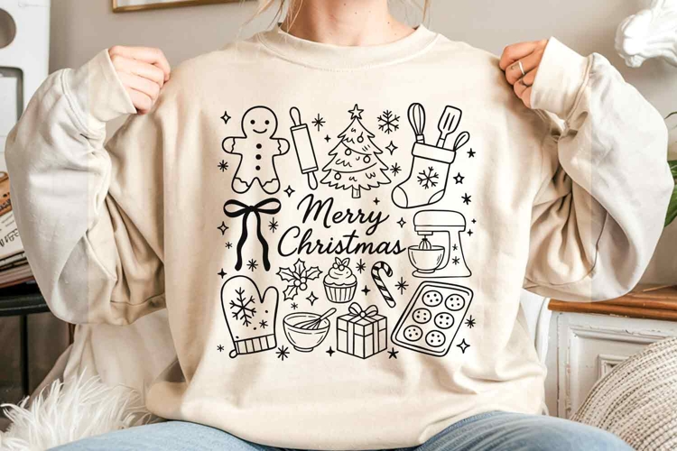 Christmas Baking Crew SVG PNG | Coquette Hand Drawn Xmas