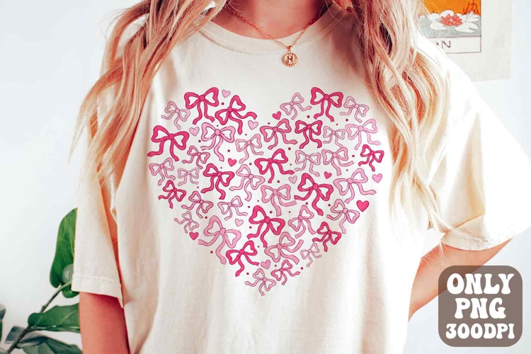 Valentines Day Heart PNG | Preppy Coquette Valentine Bow