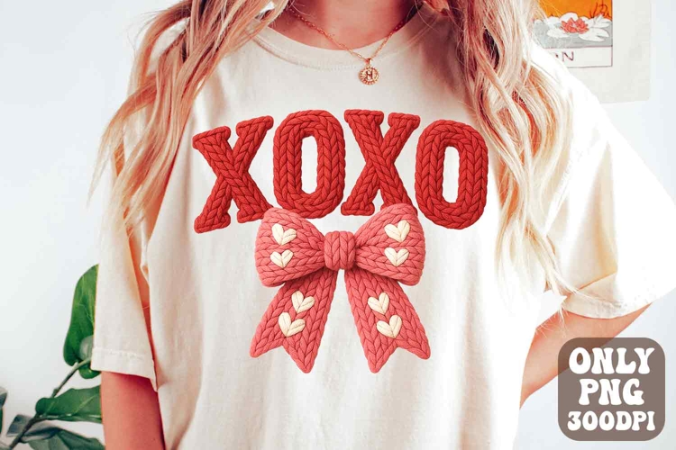 Preppy Valentine Heart Coquette PNG, XOXO Png, Valentine Bow