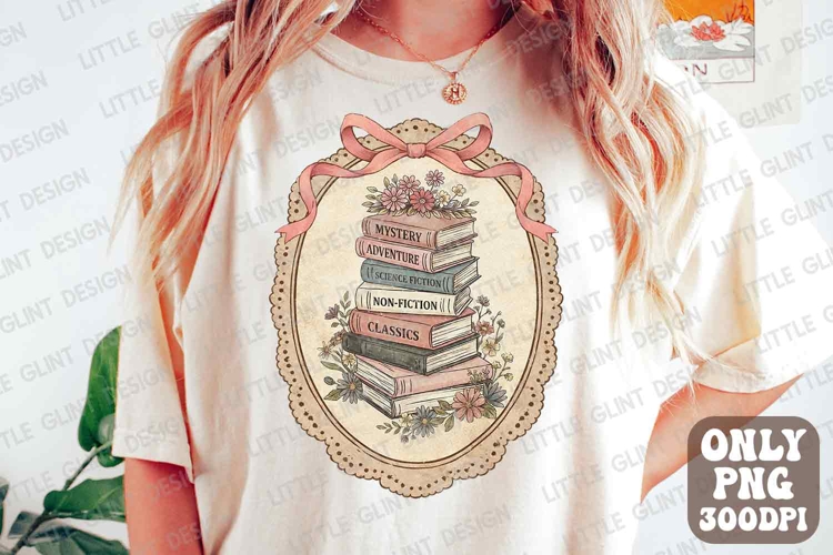 Floral Bookish Love Collage PNG | Vintage Book Love Png