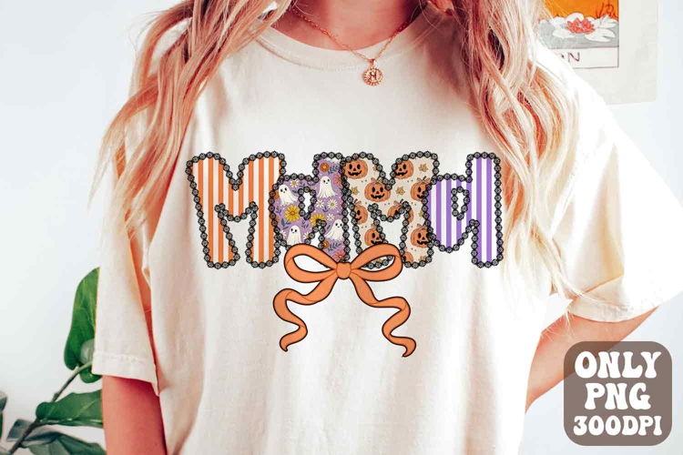 Coquette Halloween Mama Shirt Png | Flowers Mama Halloween