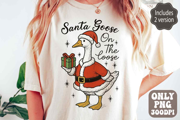 Santa Goose png | Funny Christmas Goose png | Holiday shirt