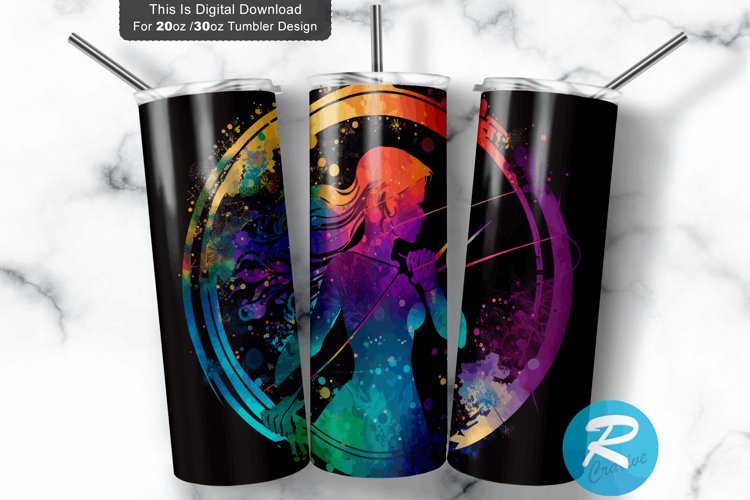 Woman Zodiac Sagittarius Round 20oz/30oz Skinny Tumbler