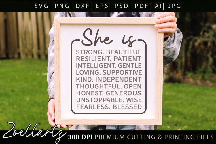 Women Empowerment SVG She Is Strong Fearless Brave Kind SVG