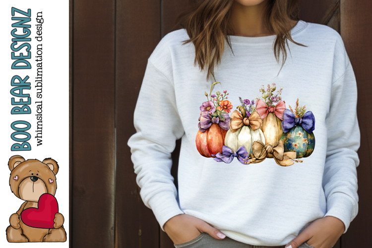 Boho Floral Pumpkin Clipart