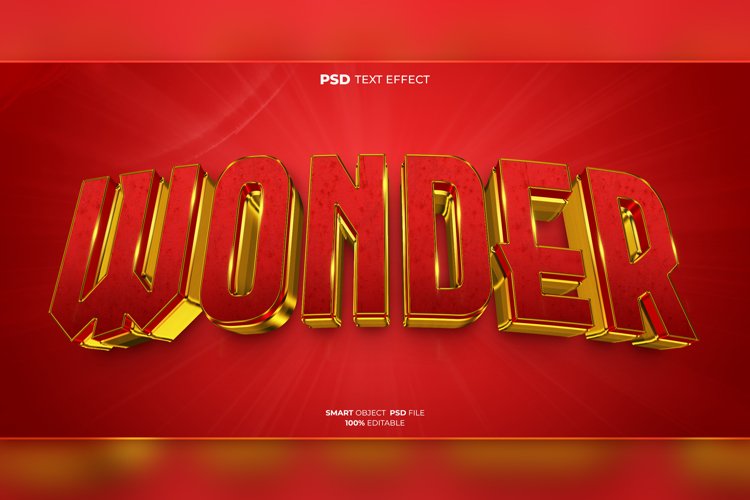 Wonder 3D editable text effect example image 1