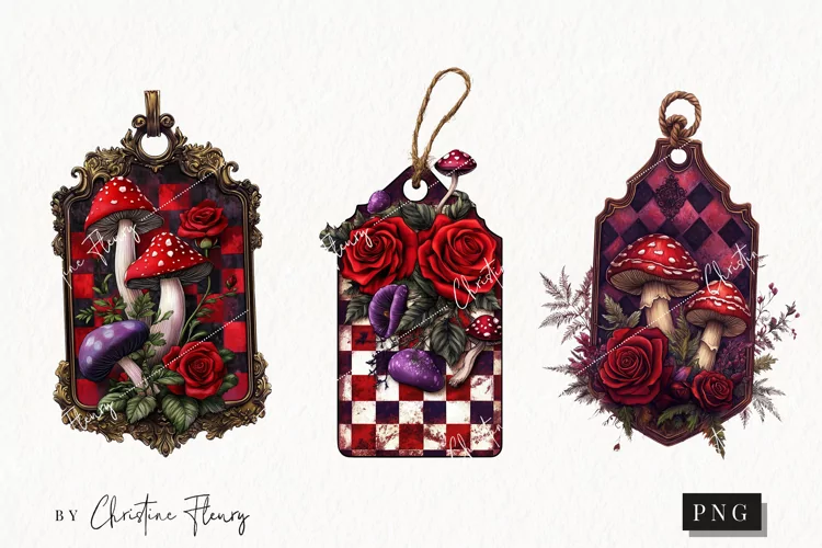Wonderland Tags Clipart | Fairytale PNG