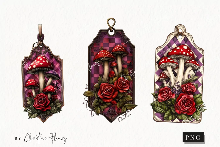 Wonderland Tags Clipart | Fairytale PNG