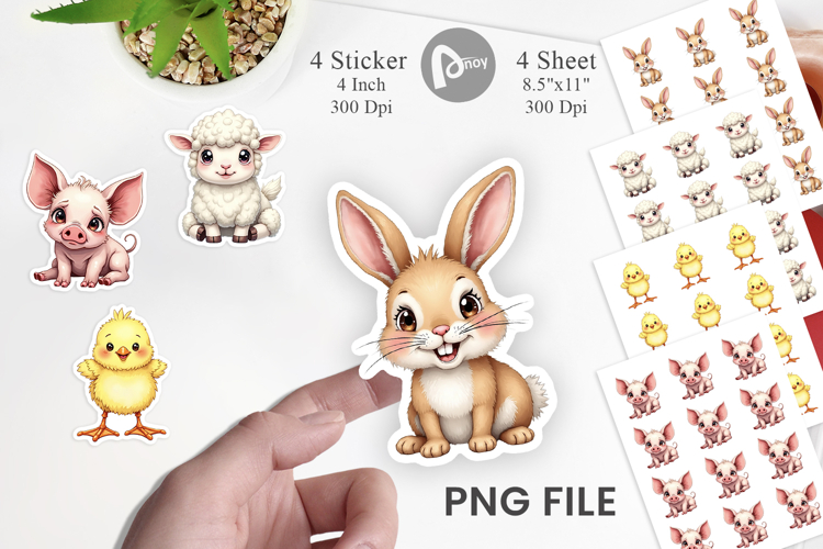 Wonky Barnyard Babies Sticker