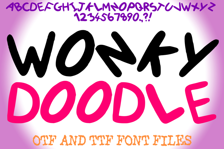 Wonky Doodle Font Playful Hand-Drawn Typeface Quirky Kids
